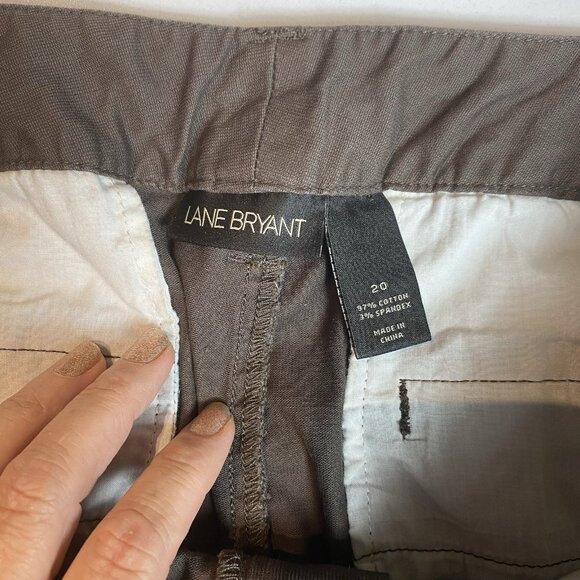 Lane Bryant Womens Crop Pants Brown Top Stitching Zip Hem Pockets Boho Sz 20 - Picture 5 of 10